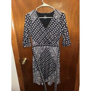 PrAna Womens Black And White Paisley Long Sleeve Dress Size XS